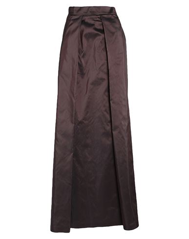 Shop Emma & Gaia Woman Maxi Skirt Dark Brown Size 6 Silk