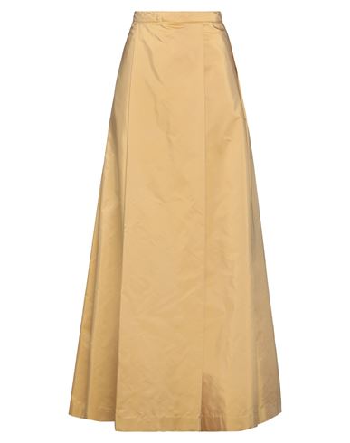 Shop Emma & Gaia Woman Maxi Skirt Ocher Size 8 Silk In Yellow