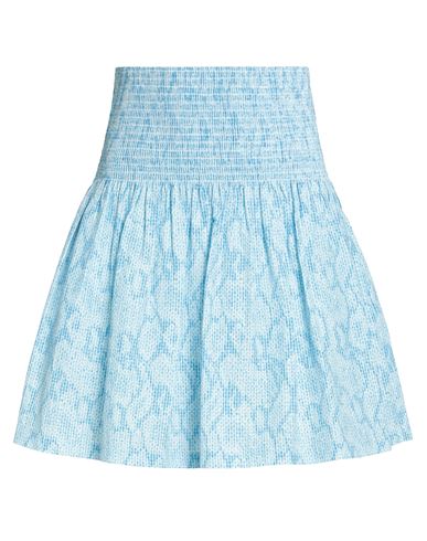 Shop Kenzo Woman Mini Skirt Azure Size 10 Acetate, Viscose, Cotton In Blue
