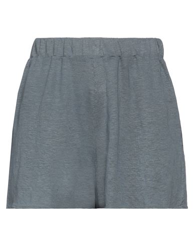 Shop Majestic Filatures Woman Shorts & Bermuda Shorts Slate Blue Size 1 Linen, Elastane
