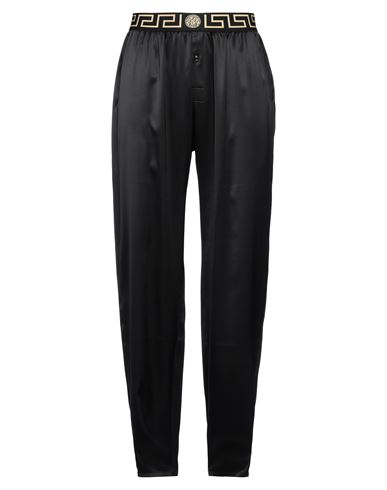 Versace Man Pants Black Size 32 Silk, Elastane, Polyester, Polyamide
