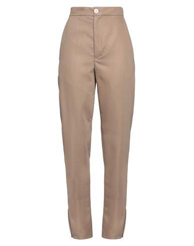 Shop Setchu Woman Pants Camel Size 2 Wool, Mohair Wool In Beige