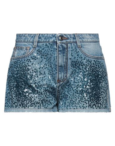 Shop Ermanno Scervino Woman Denim Shorts Blue Size 8 Cotton, Polyester
