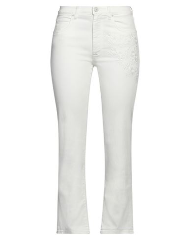 Shop People (+)  Woman Jeans White Size 30 Cotton, Elastomultiester, Elastane