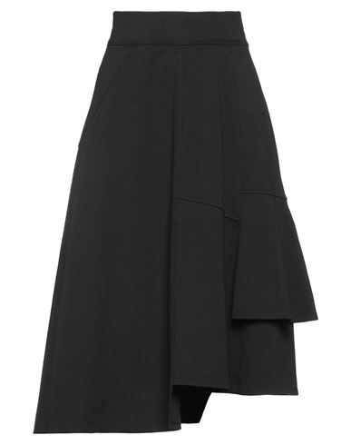 European Culture Woman Midi Skirt Black Size Xl Cotton, Elastane