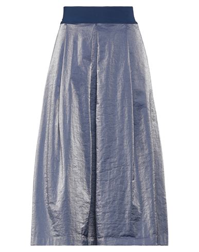 European Culture Woman Midi Skirt Light Blue Size Xl Cotton, Polyamide, Elastane