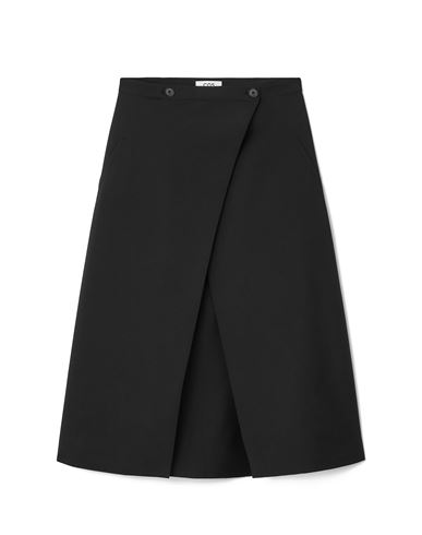 Shop Cos Woman Midi Skirt Black Size 14 Wool