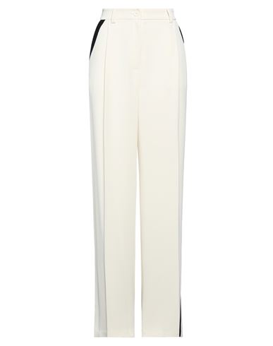 Shop Imperial Woman Pants Cream Size L Polyester, Elastane In White