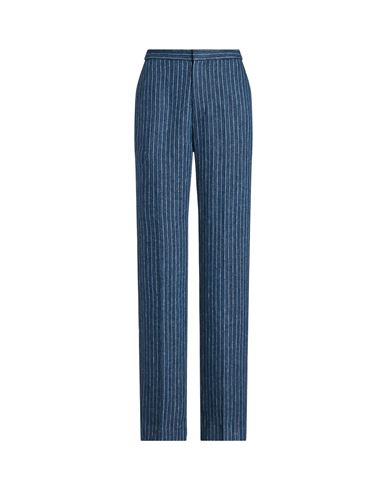 Polo Ralph Lauren Pinstripe Linen Pant Woman Pants Navy Blue Size 4 Linen