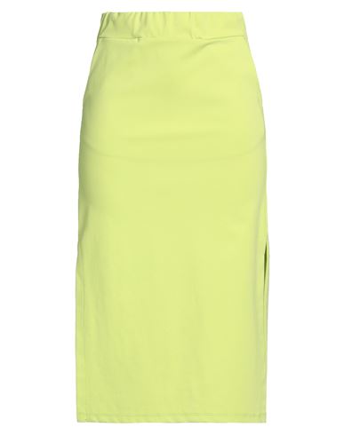 Shop Soho-t Woman Midi Skirt Acid Green Size S Cotton, Polyamide, Elastane