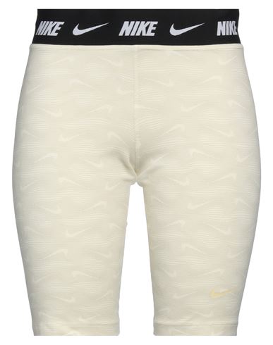 Shop Nike Woman Leggings Cream Size L Cotton, Polyester In White