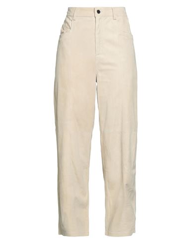 Eleventy Woman Pants Sand Size 4 Lambskin In Neutral