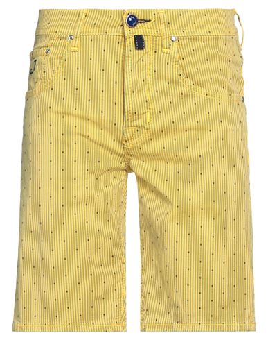 Shop Jacob Cohёn Man Shorts & Bermuda Shorts Yellow Size 28 Cotton, Elastane