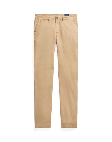 Polo Ralph Lauren Linen And Cotton Trousers In Ivory/cream Beige