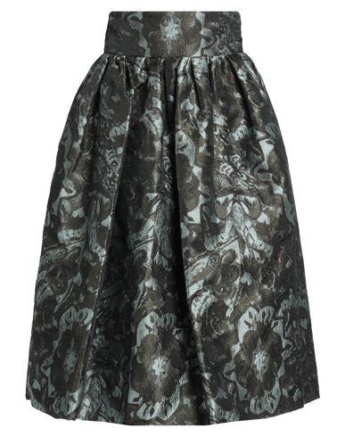 Shop Pinko Woman Midi Skirt Dark Green Size 2 Polyester, Metallic Fiber, Polyamide