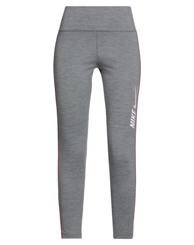 Nike Woman Leggings Grey Size L Polyester, Elastane