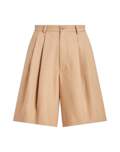 Shop Polo Ralph Lauren Relaxed Fit Long Pleated Linen Short Woman Shorts & Bermuda Shorts Sand Size 8 Cot In Beige