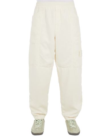 Stone Island Trouseralons Blanc Cupro In Neutral
