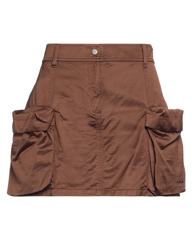 Shop Diesel Woman Mini Skirt Brown Size 10 Cotton, Viscose