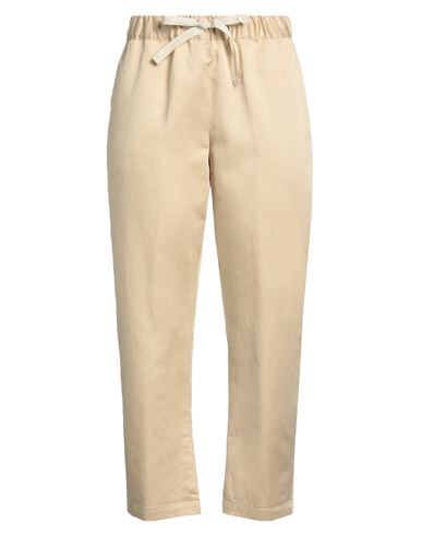 Shop Semicouture Woman Pants Camel Size 8 Cotton, Linen In Beige