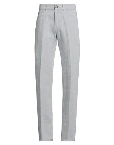Trussardi Man Pants Light Grey Size 32 Linen, Cotton