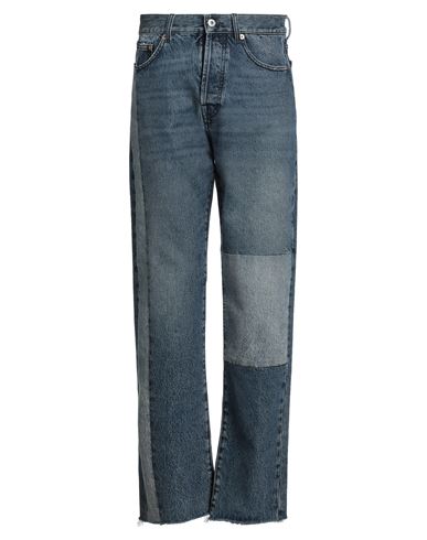 Valentino Garavani Man Jeans Blue Size 30 Cotton, Cow Leather