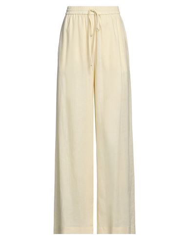 Ballantyne Woman Pants Light Yellow Size 8 Linen, Viscose