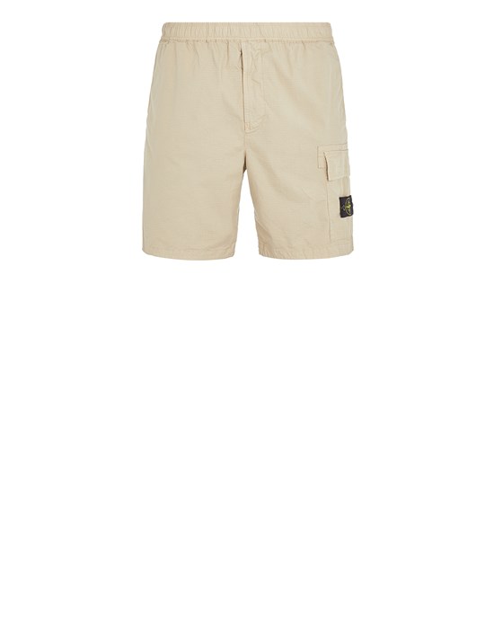 Stone Island Bermuda Shorts Beige Cotton, Elastane