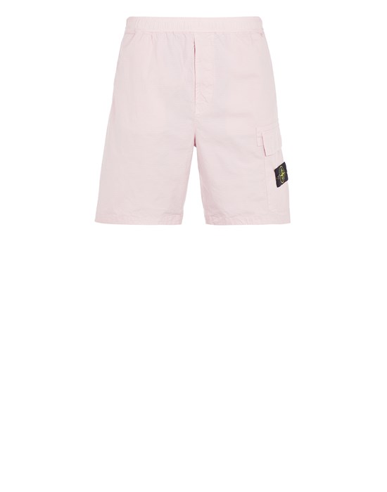 Stone Island Bermuda Shorts Pink Cotton, Elastane