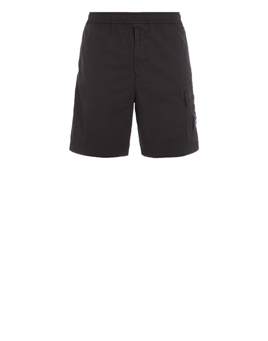 Stone Island Bermuda Shorts Black Cotton, Elastane