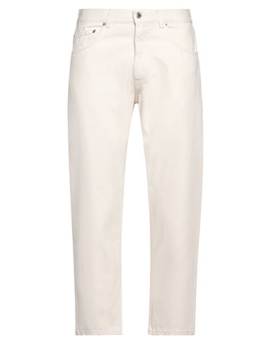 Grifoni Man Denim Pants Ivory Size 34 Cotton In White