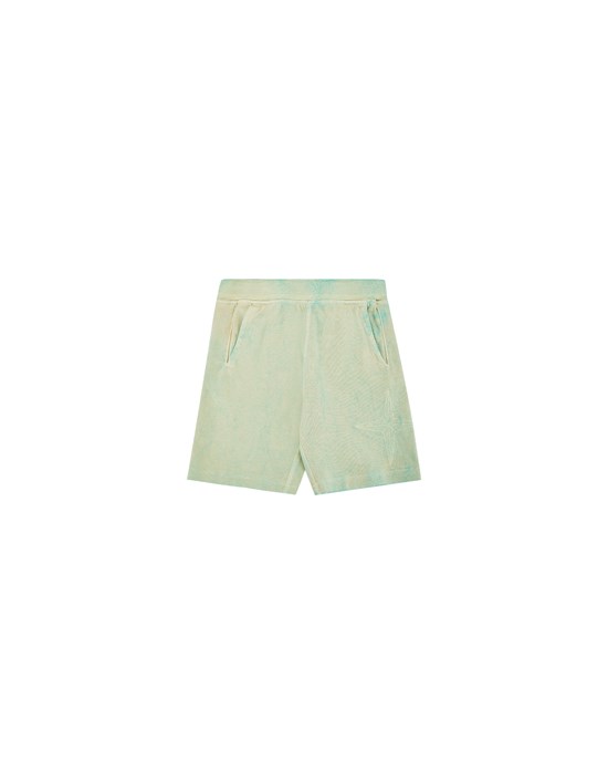STONE ISLAND JUNIOR 60845 Fleece Bermuda Shorts Man Light Green