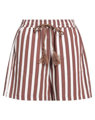 Ferrante Woman Shorts & Bermuda Shorts Brown Size 8 Viscose, Polyester