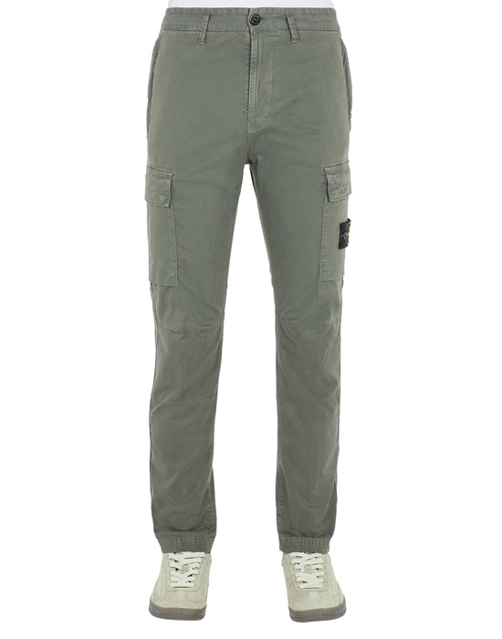 STONE ISLAND 30404 ‘OLD’ TREATMENT TROUSERS Man Musk Green