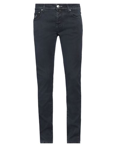 Shop Jacob Cohёn Man Jeans Slate Blue Size 30 Linen, Cotton, Elastane