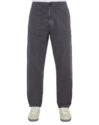 Stone Island Pantalons Gris Coton In Gray