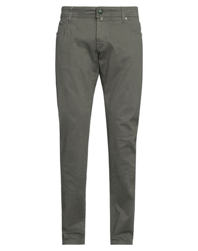 Shop Jacob Cohёn Man Pants Military Green Size 35 Cotton, Elastane