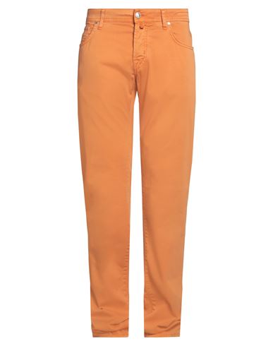 Shop Jacob Cohёn Man Pants Orange Size 30 Cotton, Elastane