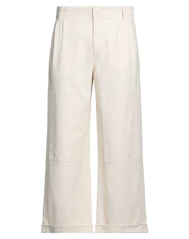 Etro Man Pants Off White Size 34 Cotton, Elastane