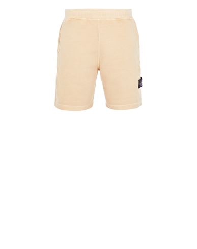 Stone Island Fleece Bermuda Shorts Beige Cotton In Beige