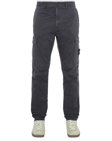 Stone Island Pantalons Gris Coton, Élasthanne In Gray
