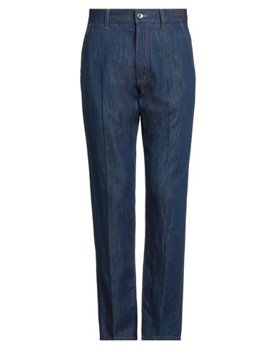 Dolce & Gabbana Man Jeans Blue Size 36 Cotton, Linen, Zamak, Calfskin