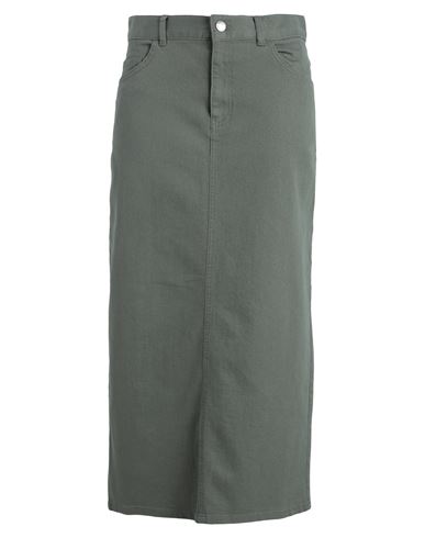 Max & Co . Woman Denim Skirt Military Green Size 8 Cotton, Elastane