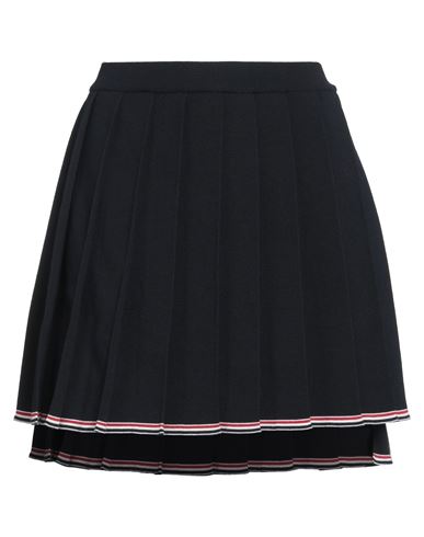 Shop Thom Browne Woman Mini Skirt Midnight Blue Size 6 Virgin Wool, Polyamide, Elastane