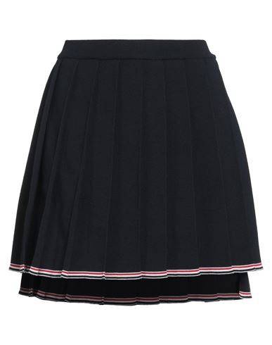 Thom Browne Woman Mini Skirt Midnight Blue Size 6 Virgin Wool, Polyamide, Elastane In Blue