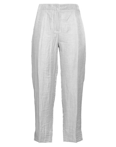 Amina Rubinacci Woman Pants Light Grey Size 10 Linen, Polyamide