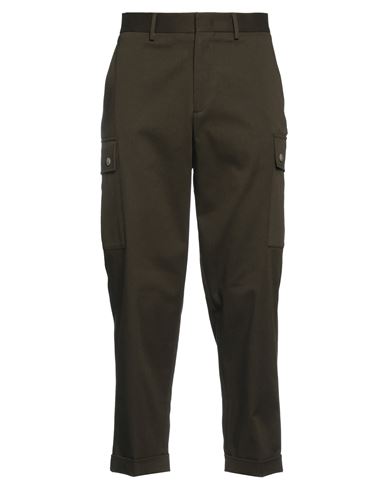Etro Man Pants Military Green Size 36 Cotton, Elastane