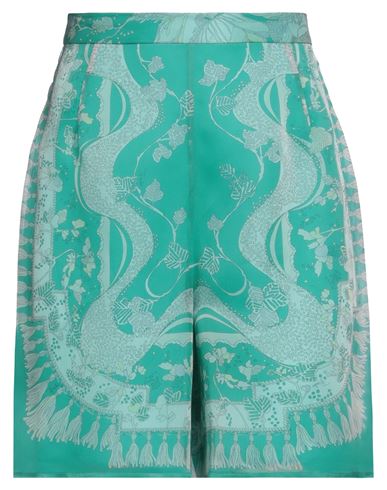 Pucci Woman Shorts & Bermuda Shorts Green Size 12 Silk, Elastane