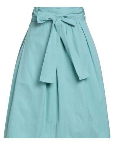 Sara Roka Woman Midi Skirt Sky Blue Size 10 Cotton