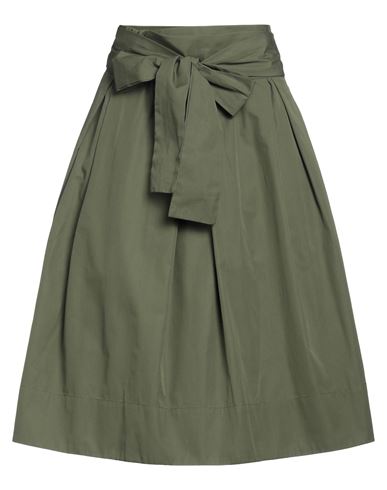 Sara Roka Woman Midi Skirt Military Green Size 8 Cotton
